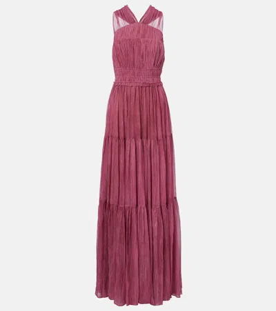 Ulla Johnson Freesia Sleeveless Silk Chiffon Gown In Pink