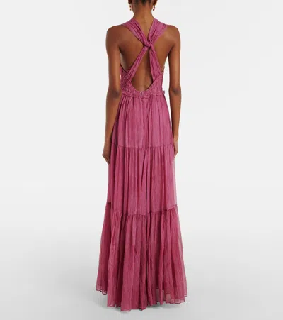 Ulla Johnson Freesia Sleeveless Silk Chiffon Gown In Pink