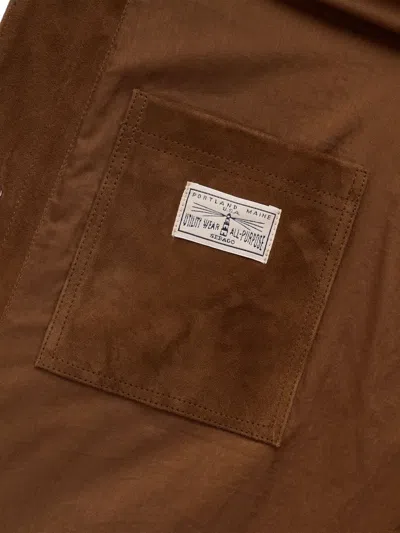 Sebago Patch-pocket Buttoned Leather Jacket In Brown