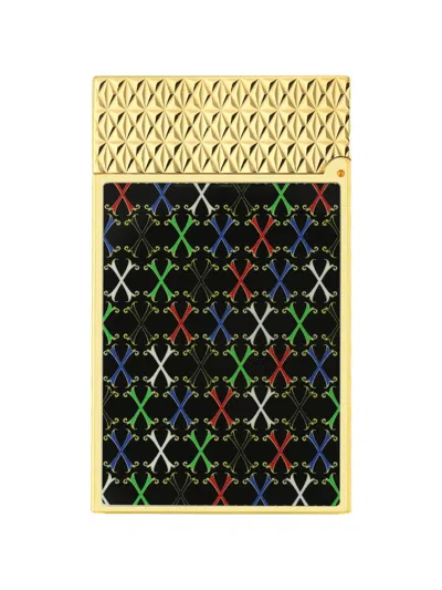 St Dupont Patterned Lighter In Gold