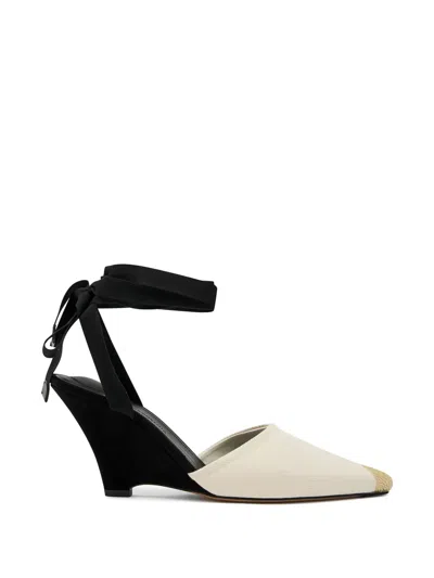 Jacquemus The High Espadrilles Colorblocked Wedge Mules In Neutral