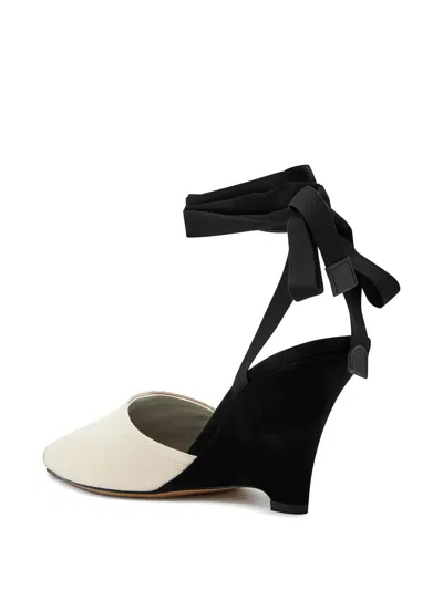 Jacquemus The High Espadrilles Colorblocked Wedge Mules In Neutral