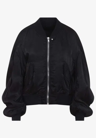 Rick Owens Secchia Oversized Flight Jacket In Black