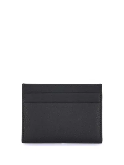 Balenciaga Logo-print Grained Leather Card Holder Accessories In Black
