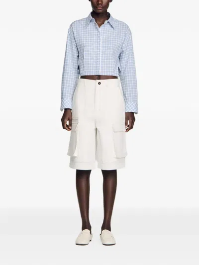 Sandro Cargo-pocket Shorts In White