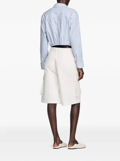 Sandro Cargo-pocket Shorts In White