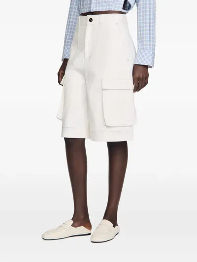 Sandro Cargo-pocket Shorts In White