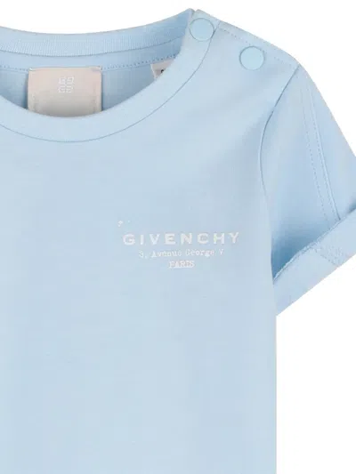 Givenchy Button Crewneck T-shirt In Blue