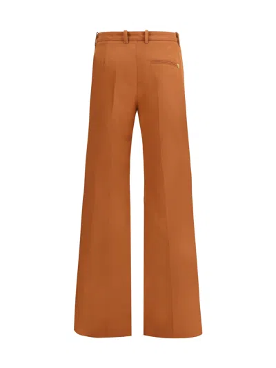 Chloé Chloe Women Pantalone Dalla Gamba Ampia In Cotone Mattone In Orange