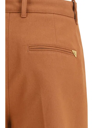 Chloé Chloe Women Pantalone Dalla Gamba Ampia In Cotone Mattone In Orange