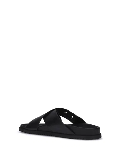 Dolce & Gabbana Luxurious Calfskin Sandals For Men In Black
