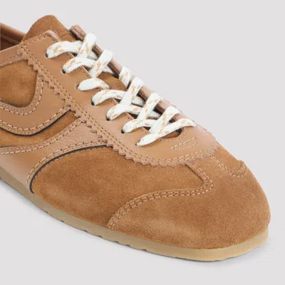 Dries Van Noten Women Beige Low-top Sneakers With Two-tone Lace-up In Suede Woman In Brown