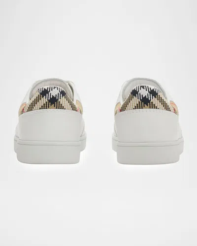 Burberry Low Top Sneakers Contrast Heel Detail Rubber Sole In Multi