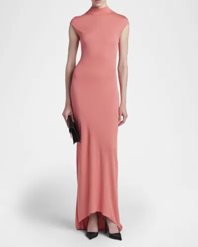 Tom Ford Open-back Asymmetric Knotted Crepe-jersey Maxi Dress In White