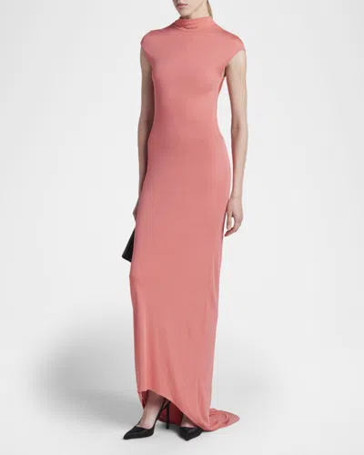 Tom Ford Open-back Asymmetric Knotted Crepe-jersey Maxi Dress In White