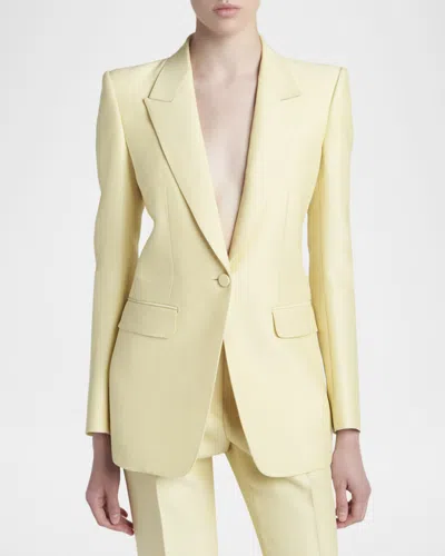 Tom Ford Wool Silk Single-breasted Jacket In Yellow