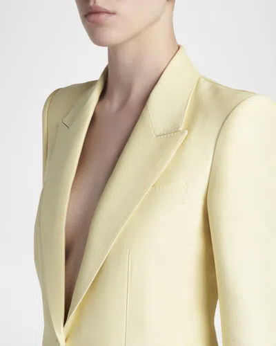 Tom Ford Wool Silk Single-breasted Jacket In Yellow
