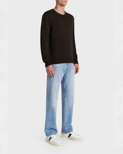 Tom Ford Panelled Suede And Grained Leather Sneakers In White