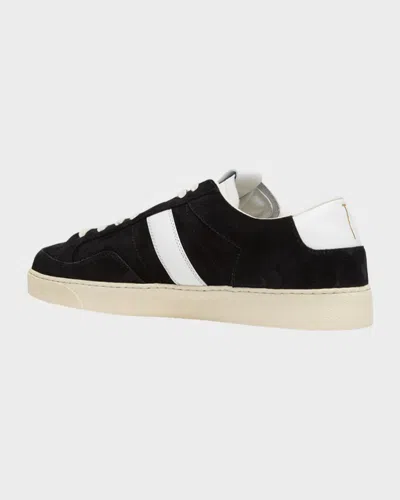 Tom Ford Blake Sneakers Suede Upper Contrast Stripe Rubber Sole In Black