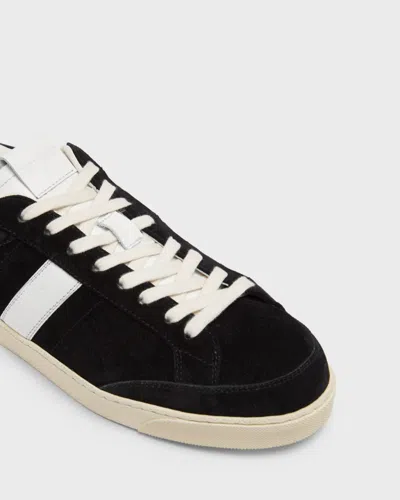 Tom Ford Blake Sneakers Suede Upper Contrast Stripe Rubber Sole In Black