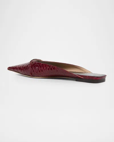 Tom Ford Julianne Patent Python-printed Mules In Brown