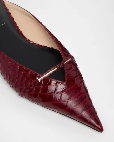 Tom Ford Julianne Patent Python-printed Mules In Brown
