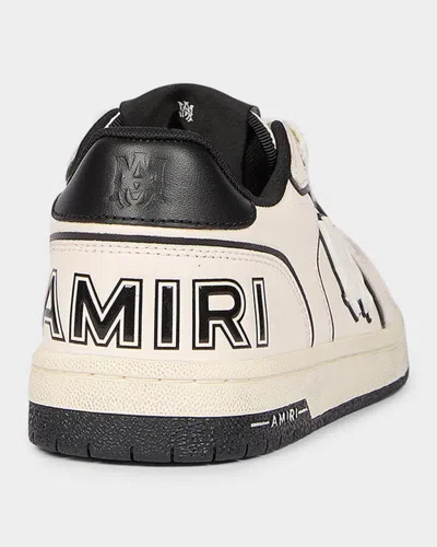 Amiri Newport White Sneakers Low Top With Logo Patch On The Side And Contrasting Heel With Leather Logo Le In White