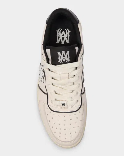 Amiri Newport White Sneakers Low Top With Logo Patch On The Side And Contrasting Heel With Leather Logo Le In White