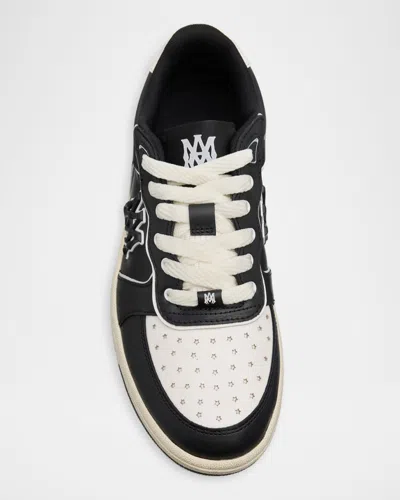 Amiri Vintage Leather Sneakers With Logo Details For Men In Black