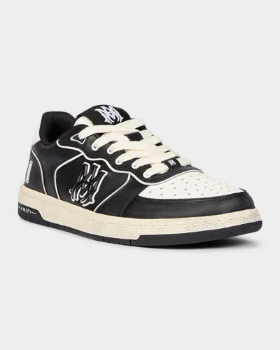 Amiri Vintage Leather Sneakers With Logo Details For Men In Black