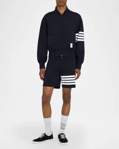 Thom Browne Tech Viscose Bomber Jacket In Blue