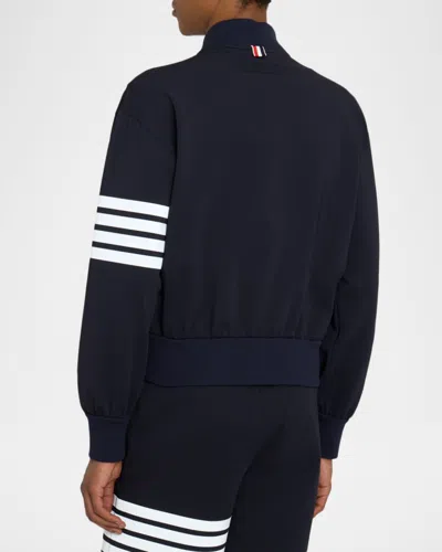Thom Browne Tech Viscose Bomber Jacket In Blue