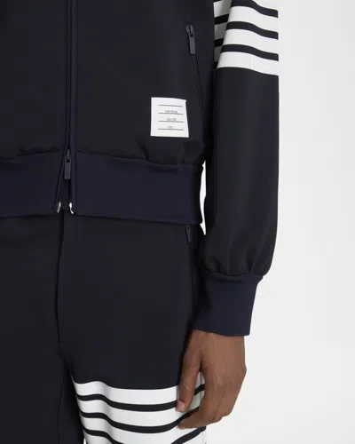 Thom Browne Tech Viscose Bomber Jacket In Blue