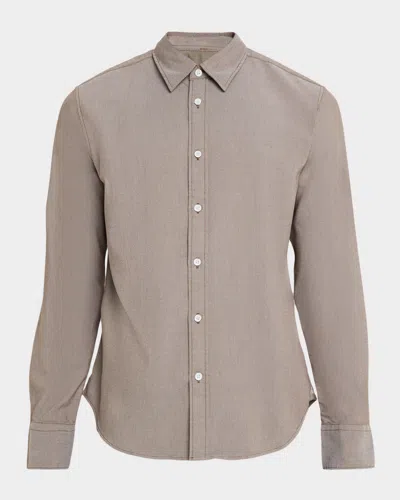 Rag & Bone Tomlin Stretch Dobby Button Front Shirt In Gray