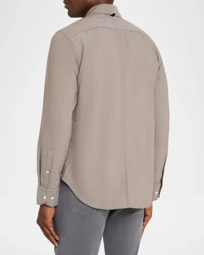 Rag & Bone Tomlin Stretch Dobby Button Front Shirt In Gray