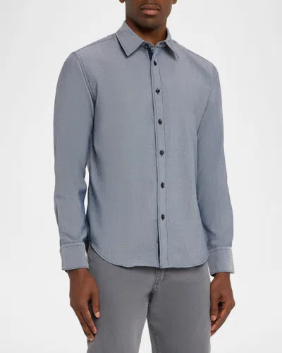 Rag & Bone Tomlin Stretch Dobby Button Front Shirt In Blue
