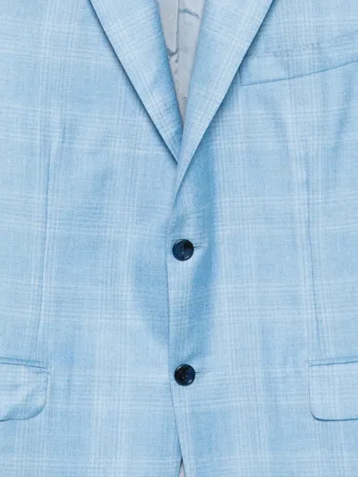Brioni Ravello Check-pattern Jacket In Blue