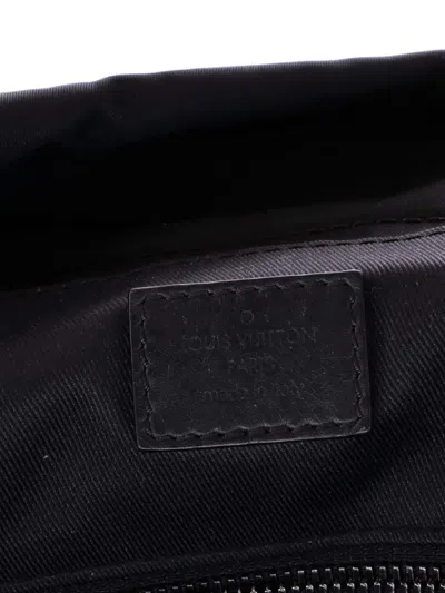 Pre-owned Louis Vuitton Discovery Monogram Shadow Leather Backpack In Black