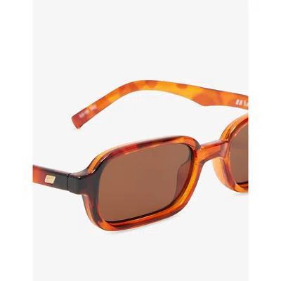 Le Specs Womens Toffee Tort Pilferer Rectangular Ecozen Sunglasses In Orange
