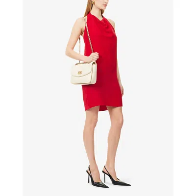 Valentino Womens Paris Halter-neck Silk-crepe Mini Dress In Red