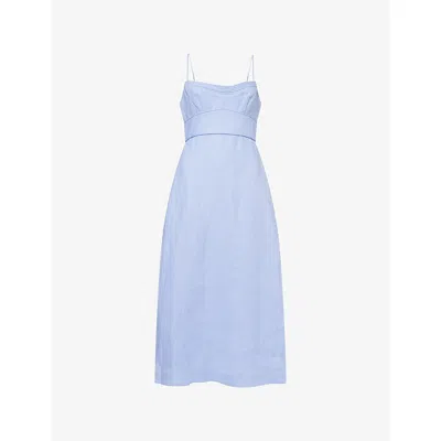 Zimmermann Kindred Spirit Luna Linen Midi Dress In Pattern
