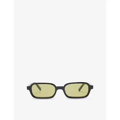 Le Specs Womens Black Pilferer Rectangular Ecozen Sunglasses