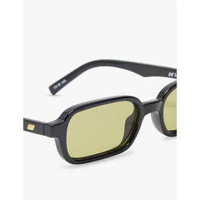 Le Specs Womens Black Pilferer Rectangular Ecozen Sunglasses