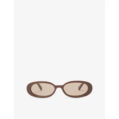 Le Specs Womens Cocoa Outta Love Oval Ecozen Sunglasses In Brown