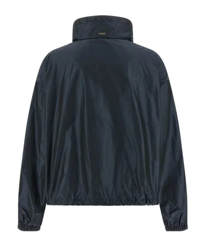 Herno Drawstring Hem Zip-up Jacket In Black