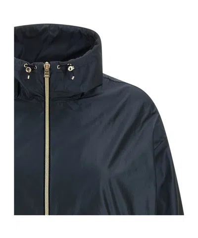 Herno Drawstring Hem Zip-up Jacket In Black