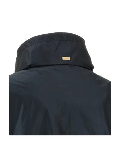 Herno Drawstring Hem Zip-up Jacket In Black