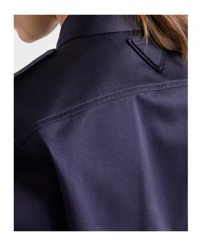 Prada Short-sleeved Buttoned Shirt In Blue