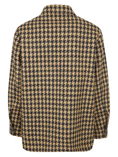 Valentino Patterned Pocket Coat In Black