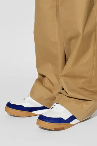 Givenchy Low Profile Sneakers Rubber Sole Suede Panels In Blue